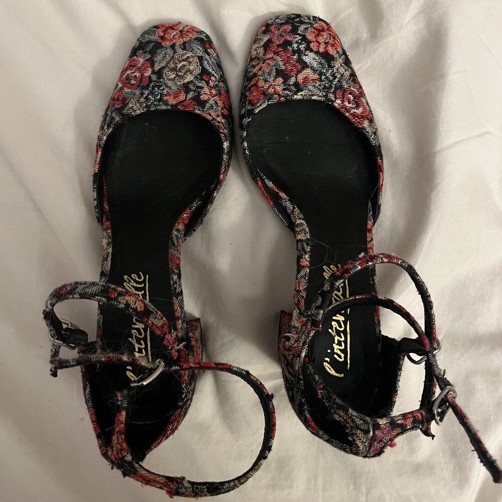 L'Intervalle Floral Tapestry Heels